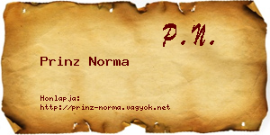 Prinz Norma névjegykártya